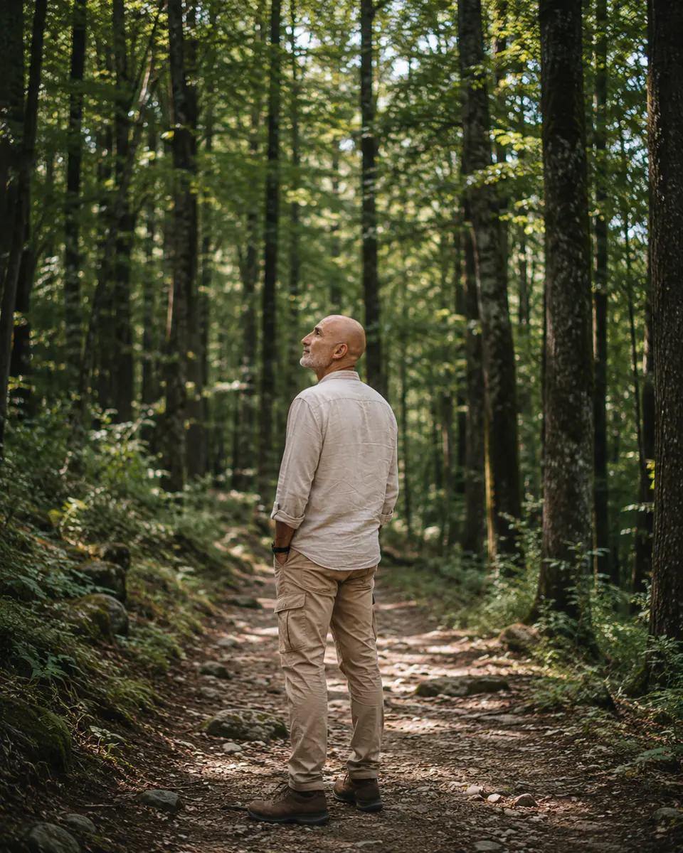 Fred Magry prenant un temps calme en forêt